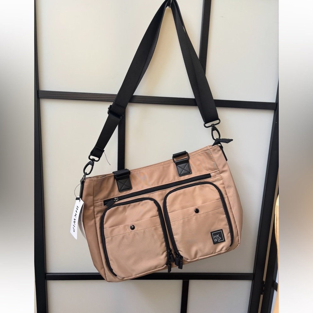 IHKWIP Cargo Catchall Tote with Removable RFID Wallet Sand